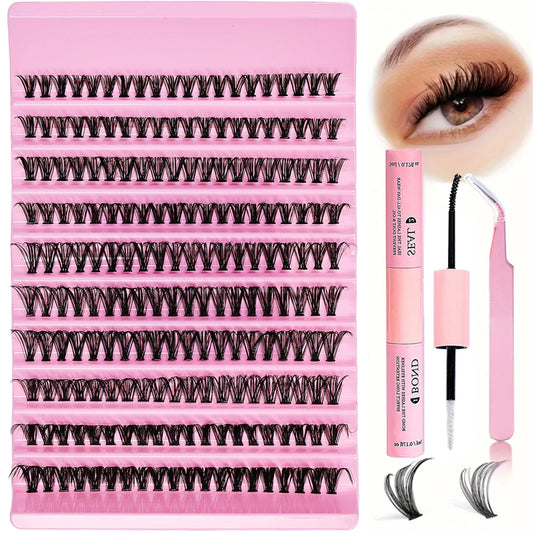 DIY Eyelash Extension Kit 200pcs Individual Lashes Cluster